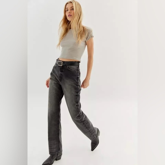 Urban Outfitters BDG High Waisted Cowboy Jeans in Black Charcoal Stretch NWT 26 - Picture 15 of 16